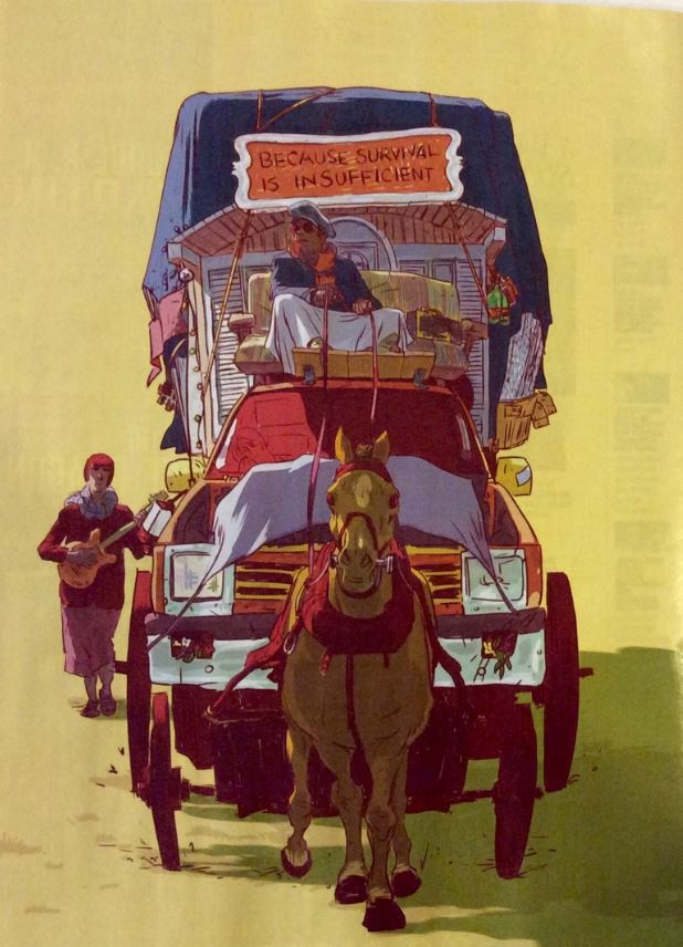 A caravana principal (ilustração da revista  Entertainment Weekly)